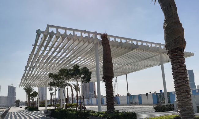 Qatar Lusail Mariana Promenade special pergola