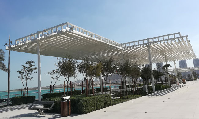 Qatar Lusail Mariana Promenade special pergola