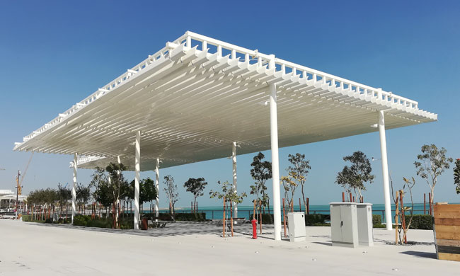 Qatar Lusail Mariana Promenade special pergola