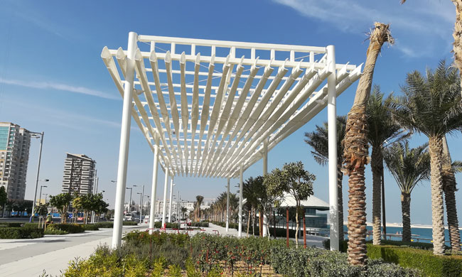 Qatar Lusail Mariana Promenade special pergola